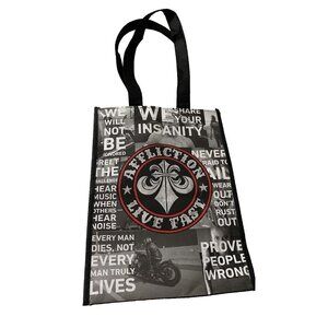 Affliction Y2k Reusable Tote Bag Black Shopping Logo  Lightweight Live Fast